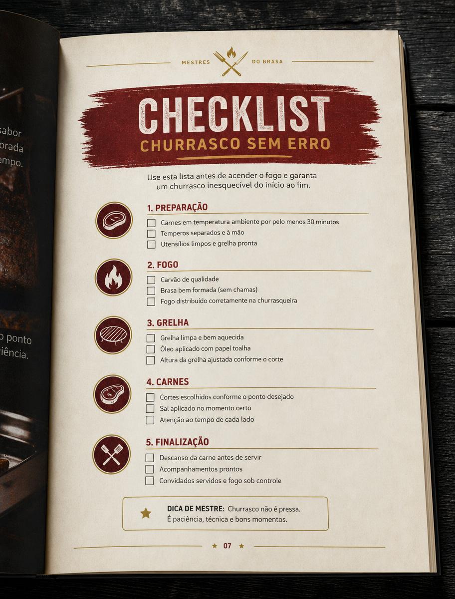 Página do checklist Churrasco sem Erro