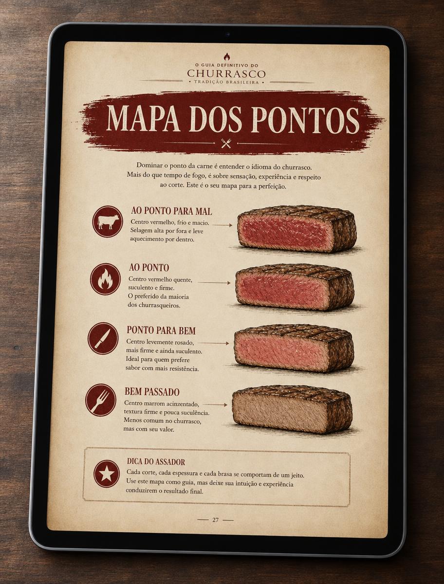 Página com o mapa visual dos pontos da carne